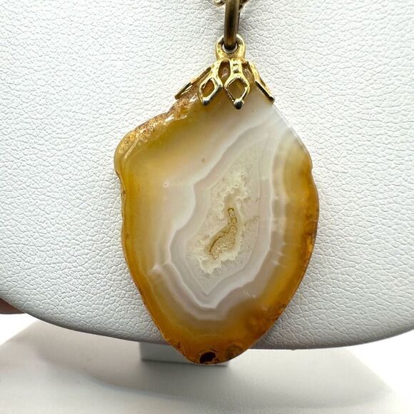 agate slice pendant necklace - Picture 10 of 10